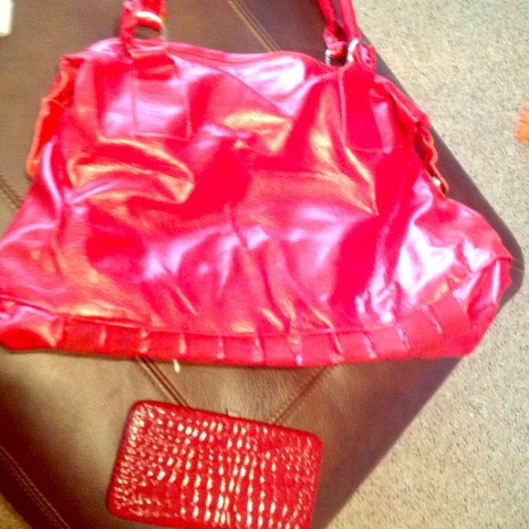 Bright Christmas red purse with wallet