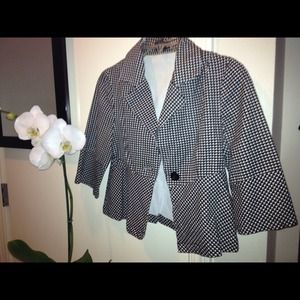 Black and white print blazer