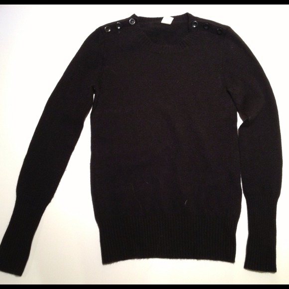 Navy sweater with button detail