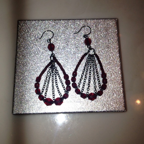Black and red earrings from the limited