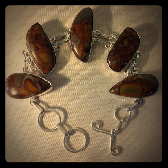 .925 Genuine Sediment Jasper Bracelet SS - NWOT
