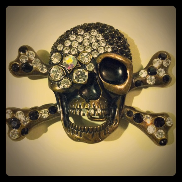 Jeweled Skull Belt Buckle