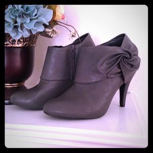 Gray bootie heels