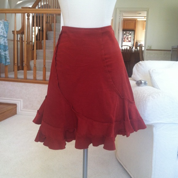 Burnt Orange Corduroy Skirt.
