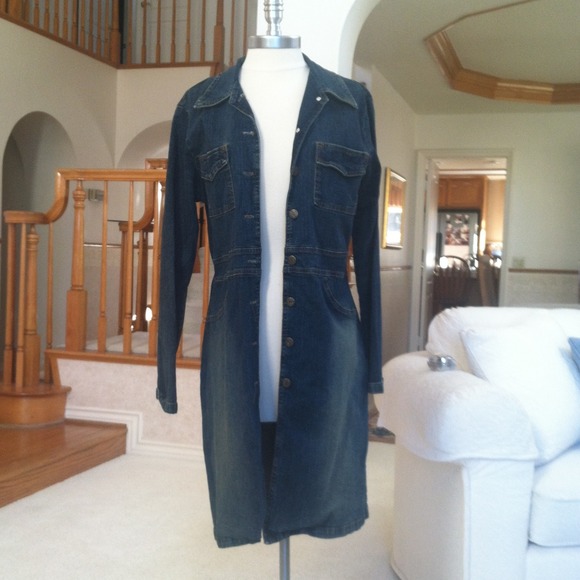 Denim duster coat.
