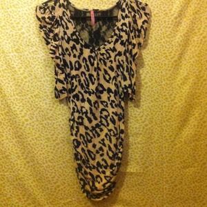 leopard lace shirt:dress
