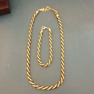 BUNDLE-Silver set, purple bracelet, blue necklace