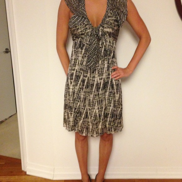 REDUCED BCBG mixed print black and white dress