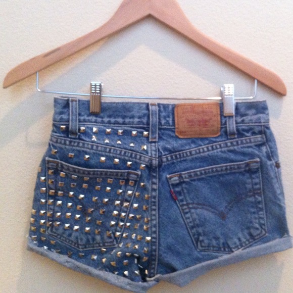 High-Waisted Half Studded Shorts