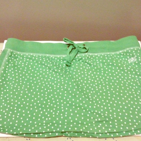 Green polka dot skirt