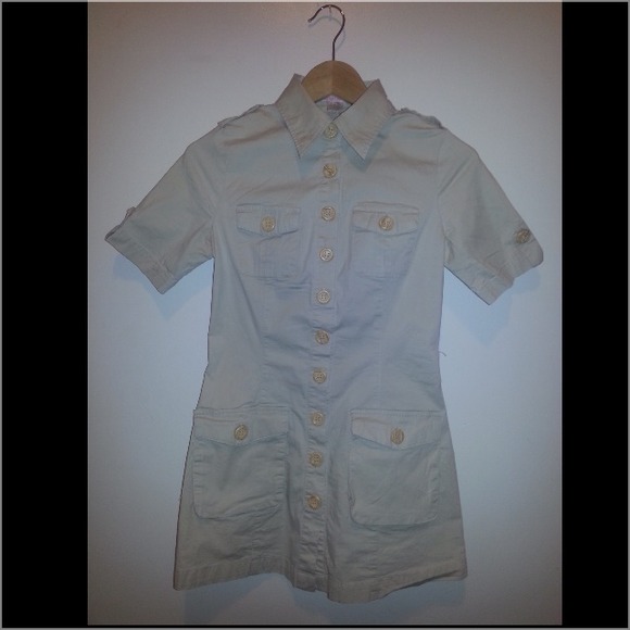 Beige army inspired shirt/dress.