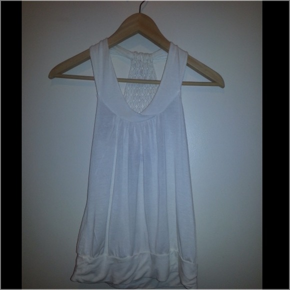 White racer back top. Cute design on the back.