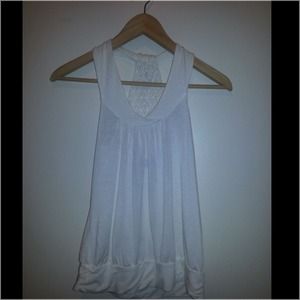 White racer back top. Cute design on the back.
