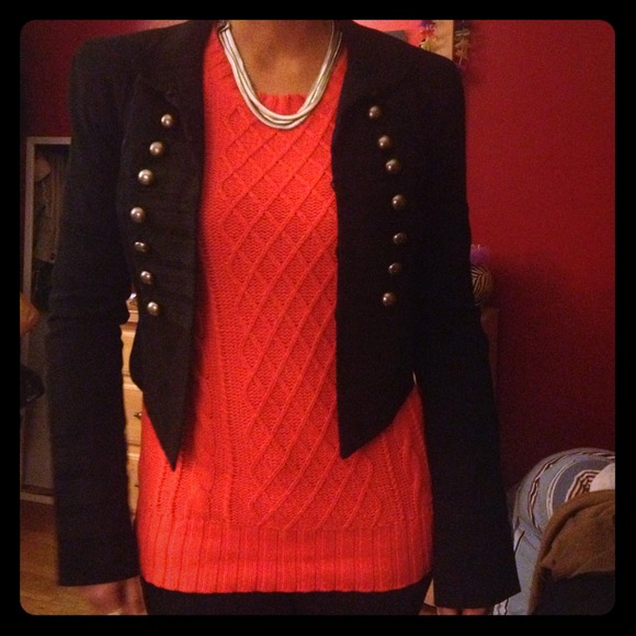 Black military style blazer