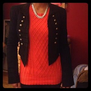 Black military style blazer