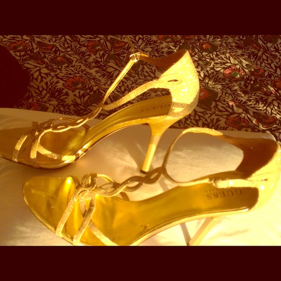 Guess gold sparkle stilettos