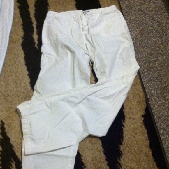 Loose fitting white cotton pants