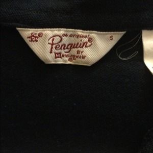 Penguin knit mesh authentic black polo S vintage