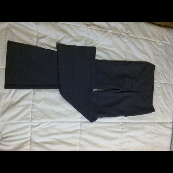 Dark grey dress pants.