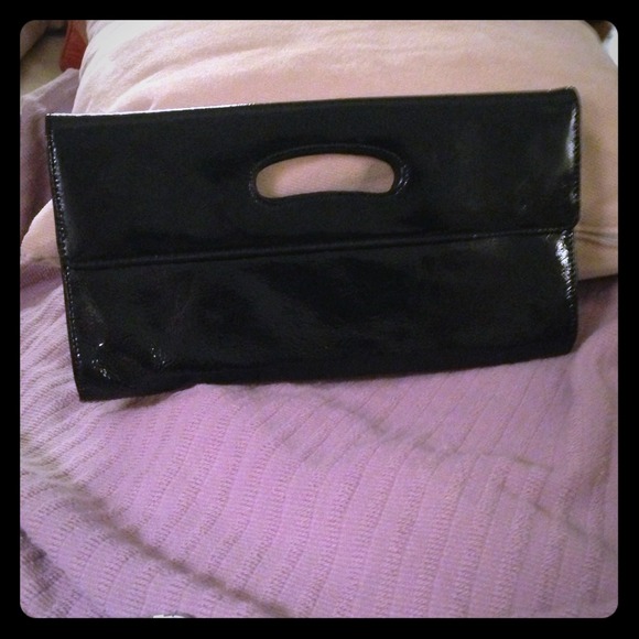 HOBO International black patent leather clutch