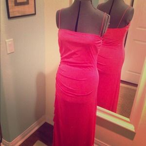 Coral evening dress