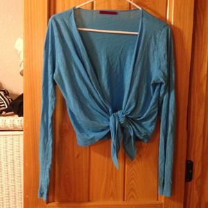 Blue tie long sleeve wrap