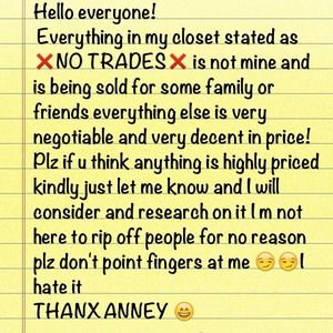 😒I can't  trade my friends/family things sorry😞