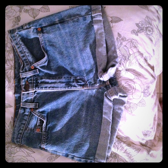 Levi's high wasted cut offs.