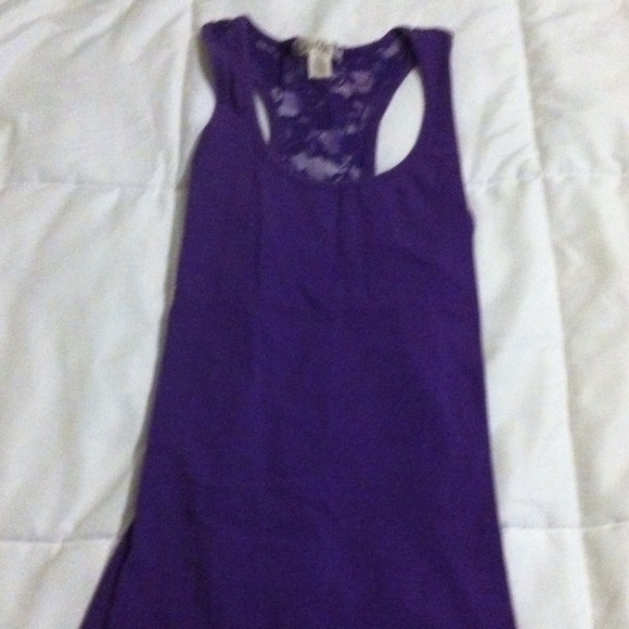 Dark purple razor back tank.