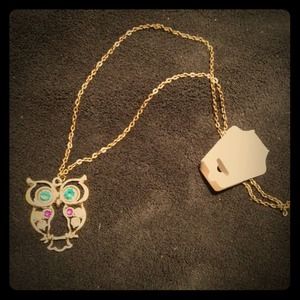 Colorful gem owl necklace. Adorbs.