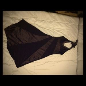 Two toned brown halter dress