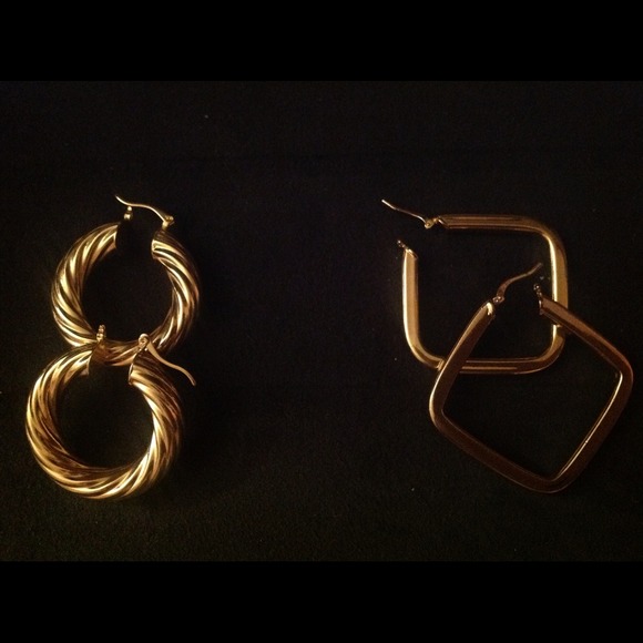 18k gold-plated earrings. Never worn. Beautiful !