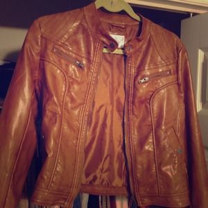 Brown leather jacket