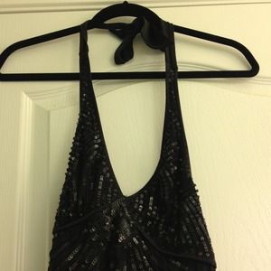 🌟REDUCED🌟Black Sequin Halter Top by Bebe