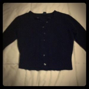 Cropped black sweater cardigan