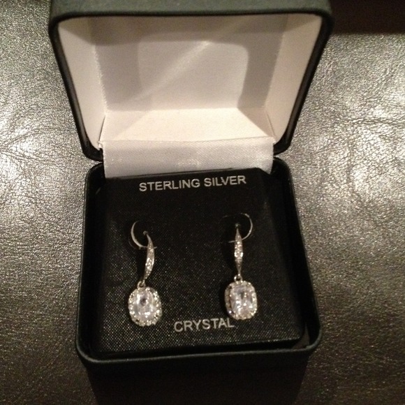 SOLD! Crystal & Silver Drop Earrings