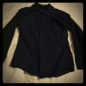 Black button down shirt.