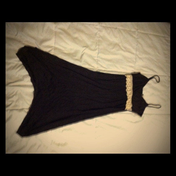 Brown dress with lace pattern on the top