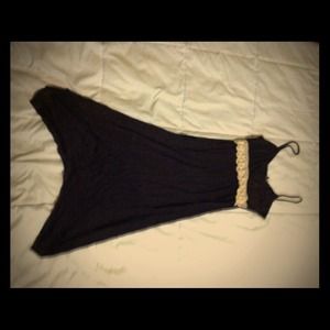 Brown dress with lace pattern on the top