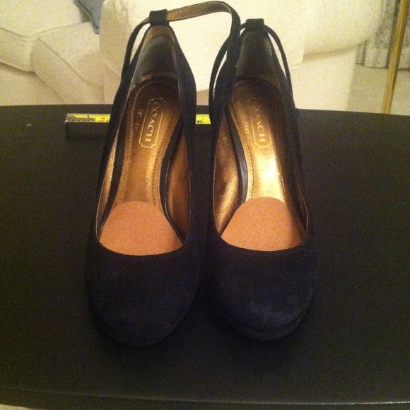 *Reserved for Mzvky* Black Coach Wedge heels