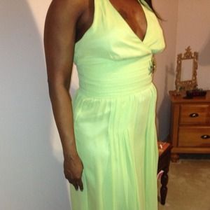Lime Green Silk Dress