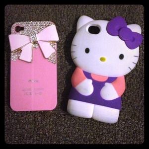 iPhone 4 case bundle Hello Kitty & Bow