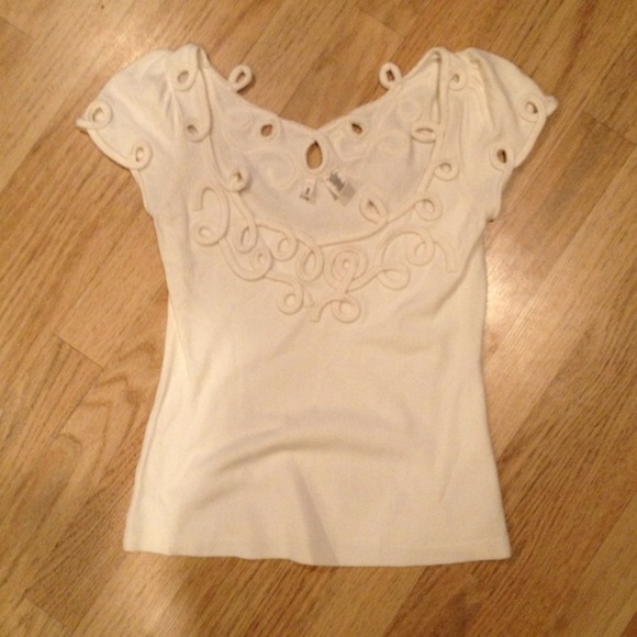 Evening off white top