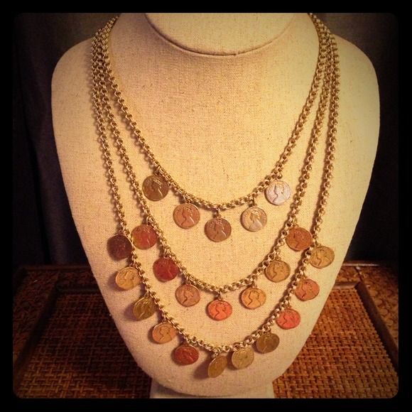 Stella & Dot Jewelry - Reduced Rio Triple Strand Coin Necklace