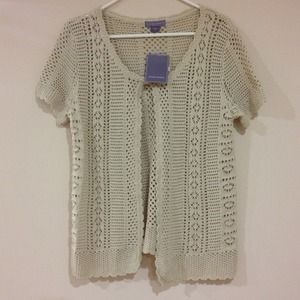 Crochet shrug oyster gray