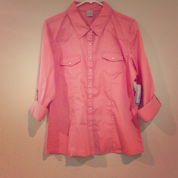 👚Roll sleeve shirt Sugar Coral
