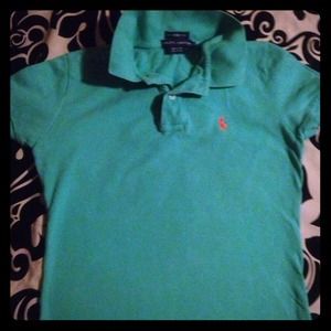 Green skinny polo. Ralph Lauren.