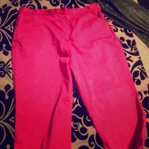 Vibrant pink pencil pant by Ralph Lauren.