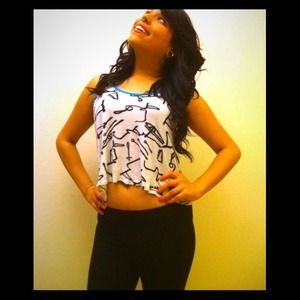 Open back pattern crop top.