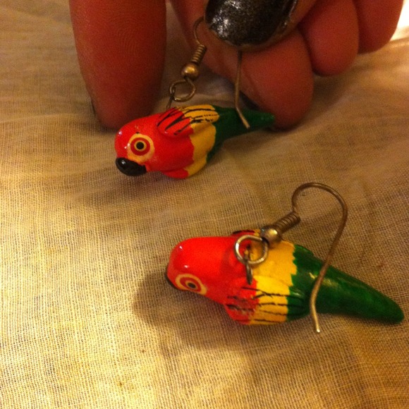 Parrot earrings.